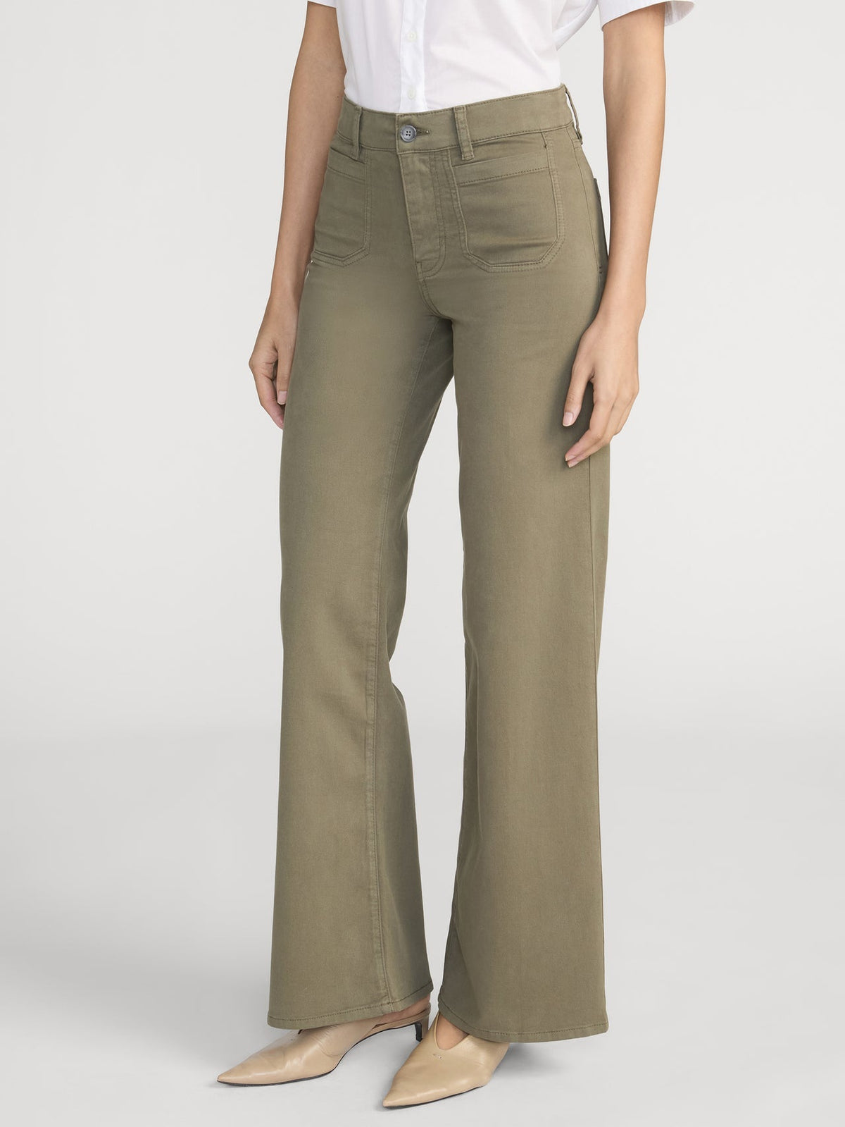 Pantalon Slim Palazzo Modernist Pocket en denim - Khaki
