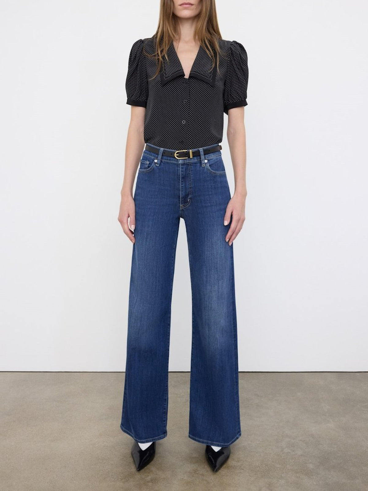 Pantalon Slim Palazzo Long en denim - Lupine