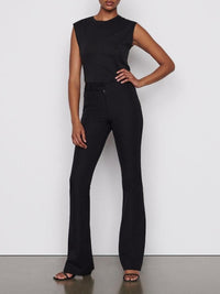 High-waisted flared trousers - Black