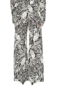Patterned drawstring trousers - Black