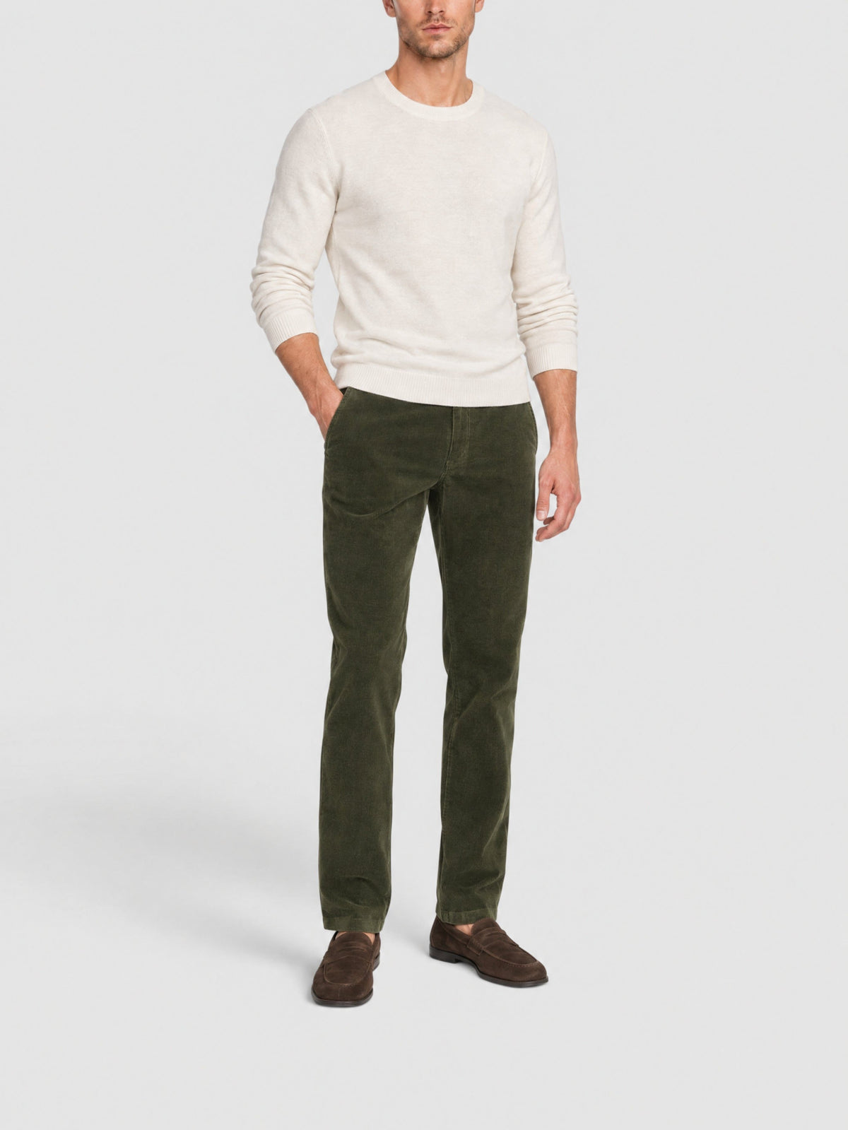 Corduroy trousers - Dark Olive