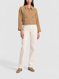 Wool jacket with raglan sleeves - Camel