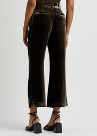 Pantalon évasé court en velours - Espresso