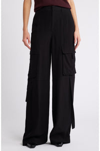 Pantalon cargo à taille haute - Black