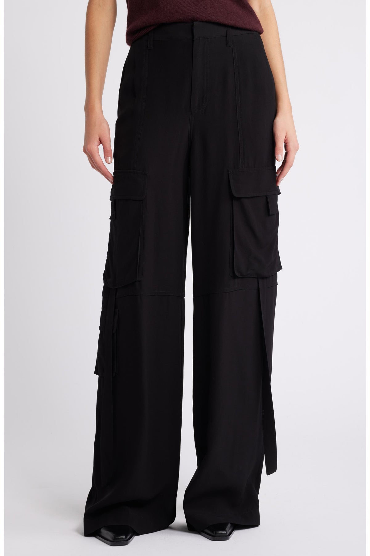 Pantalon cargo à taille haute - Black