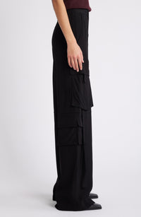 Pantalon cargo à taille haute - Black