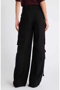 Pantalon cargo à taille haute - Black