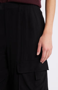 Pantalon cargo à taille haute - Black