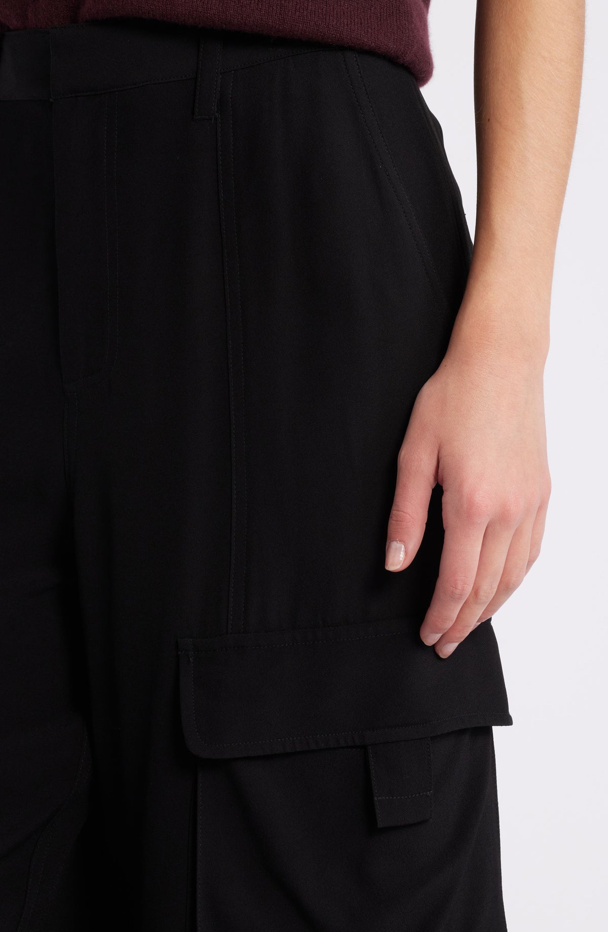 Pantalon cargo à taille haute - Black