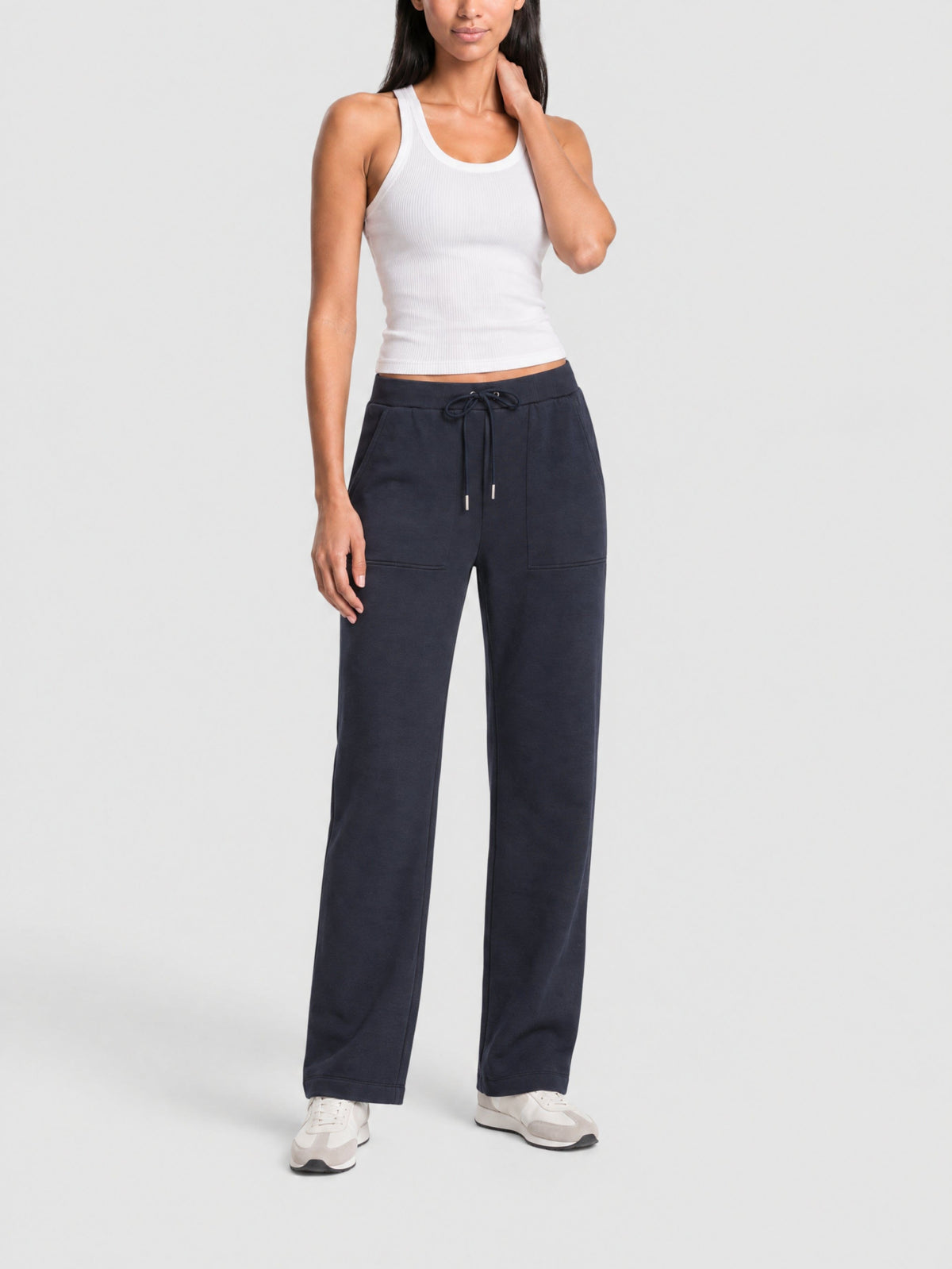 Straight-leg tracksuit bottoms - Dark Navy