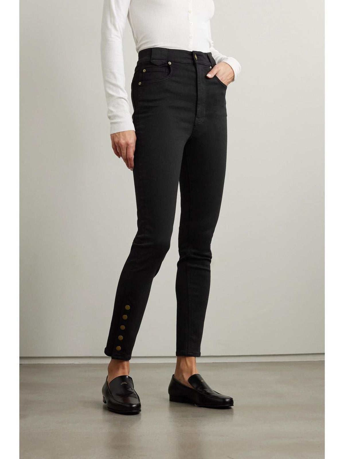 Legging à boutons-pression en denim - Black
