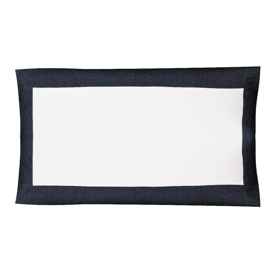Bold cotton pillowcase - Milk & Blue Navy