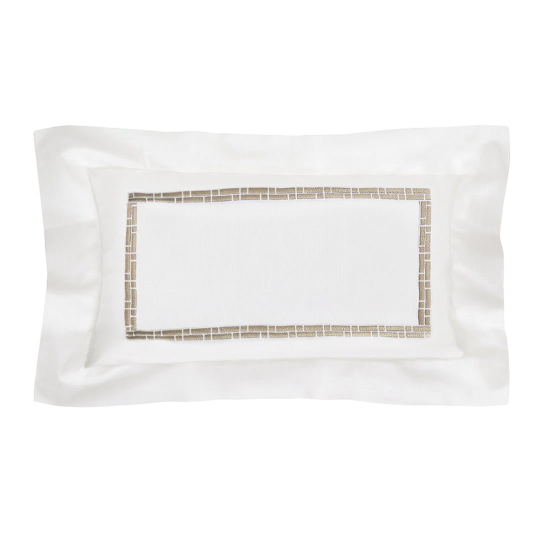 Affinity Embroidery cotton pillowcase - Milk & Savage Beige