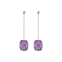 Friandise Diamant earrings in yellow gold & Amethyst and Diamond - Violet & White