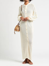 Robe longue en crochet - Cream