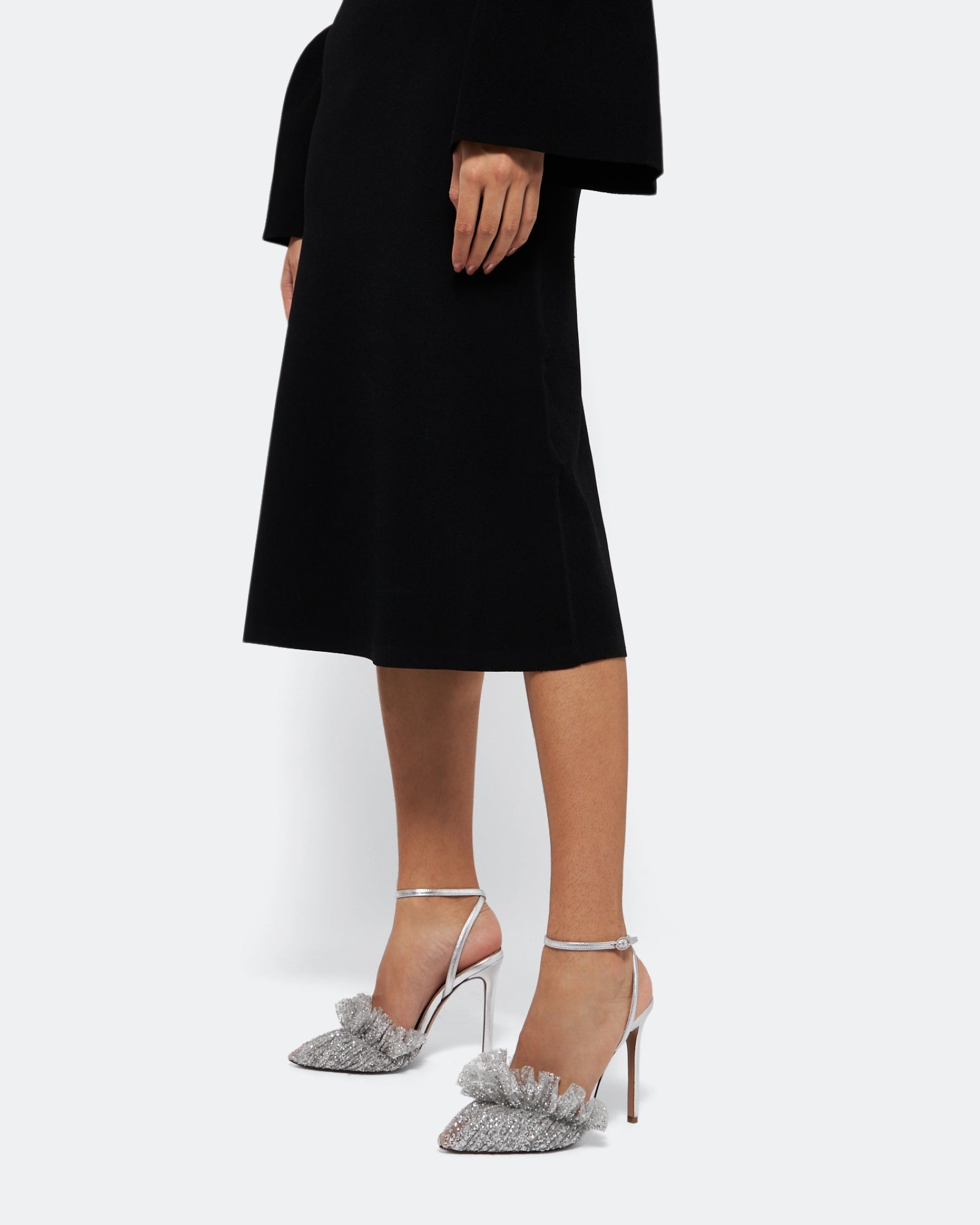 Escarpins Franca 105 en cuir - Silver Tulle Glitter