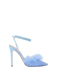 Escarpins Franca Double Glitz 105 en satin - Sky Blue