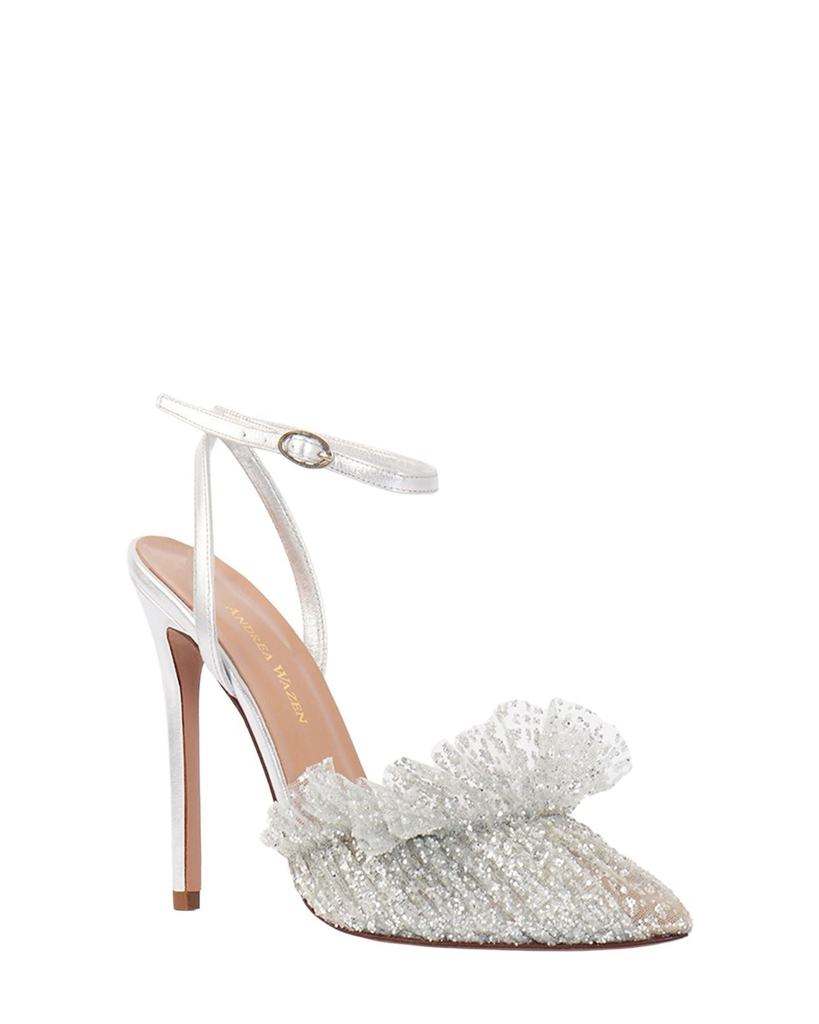 Escarpins Franca 105 en cuir - Silver Tulle Glitter