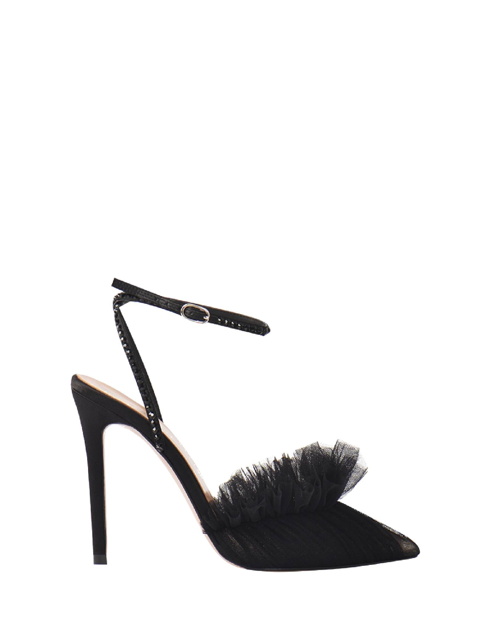 Franca Glitz 105 satin court shoes - Black Hematite