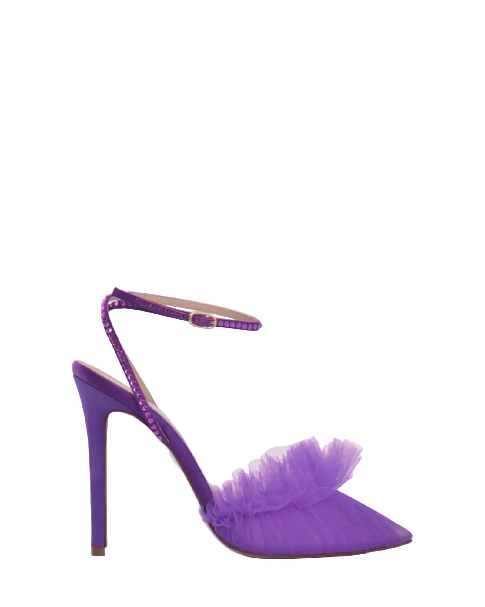 Escarpins Franca Glitz 105 en satin - Purple