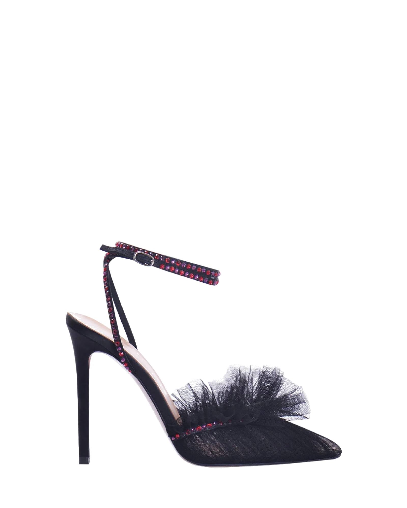 Escarpins Franca Glitz 105 en satin - Black, Mixed Purple & Red Crystals