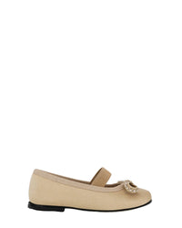 Barbara ballet flats with crystals, in satin - Champagne