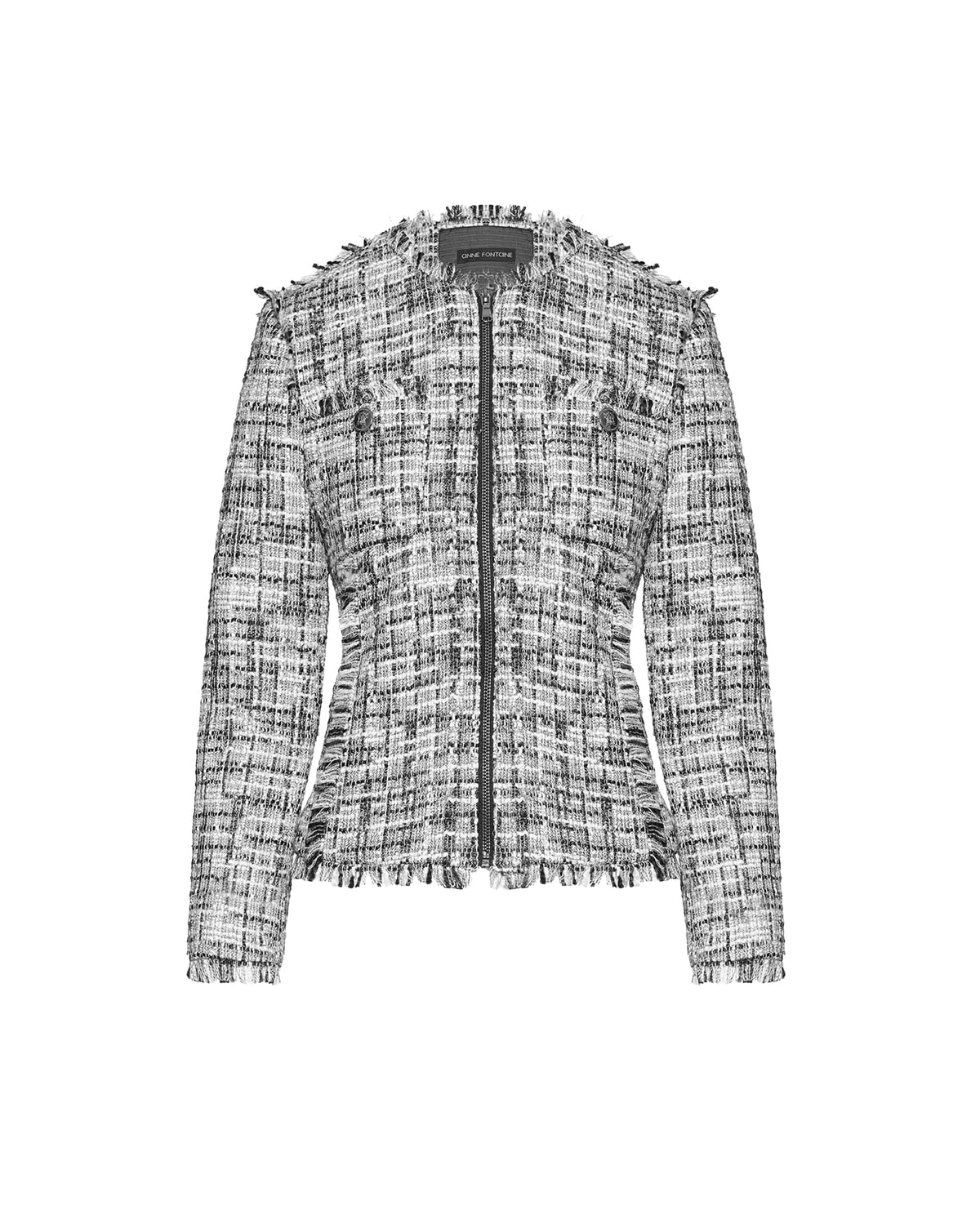Veste Francoise en twéed - Black & White