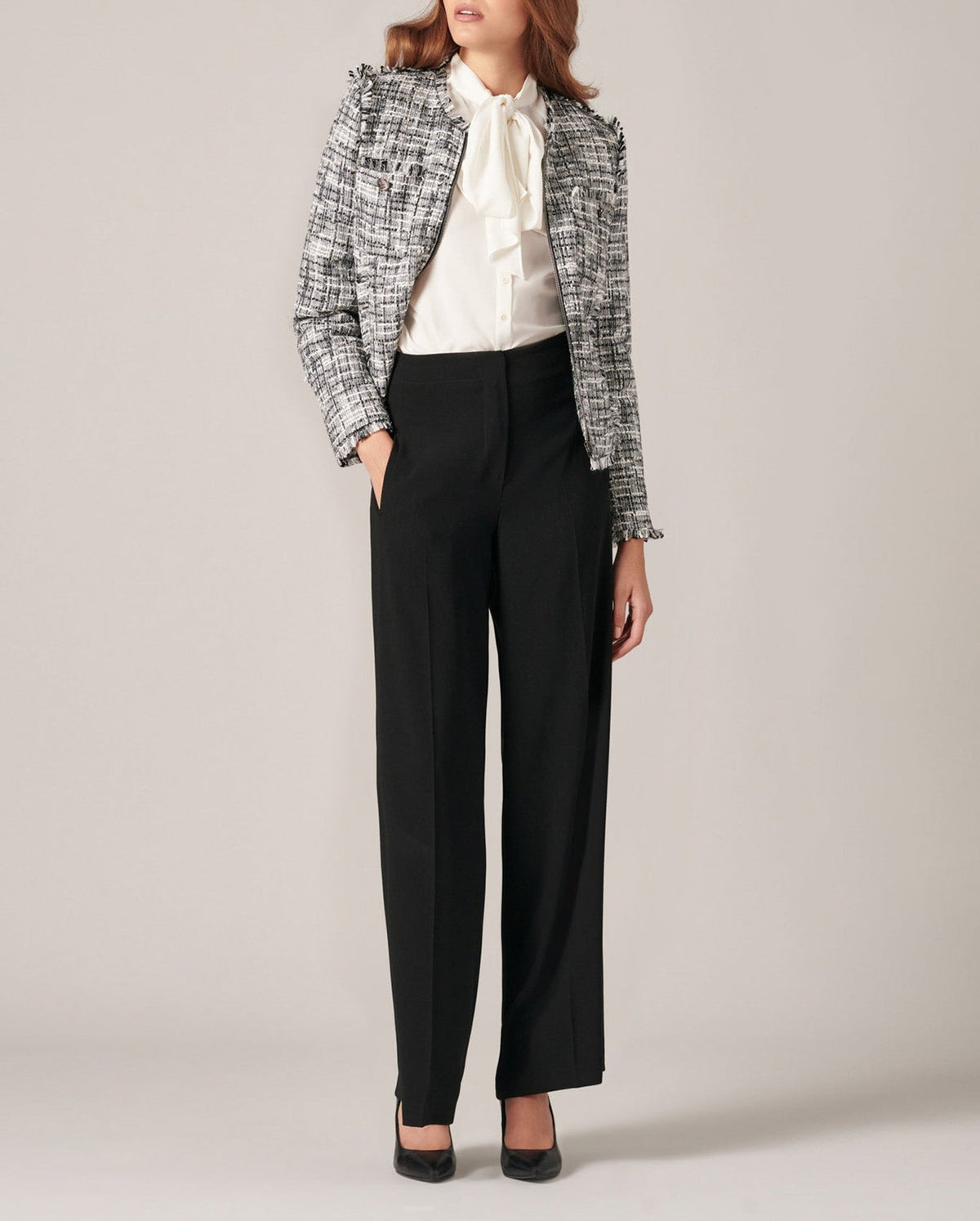 Veste Francoise en twéed - Black & White