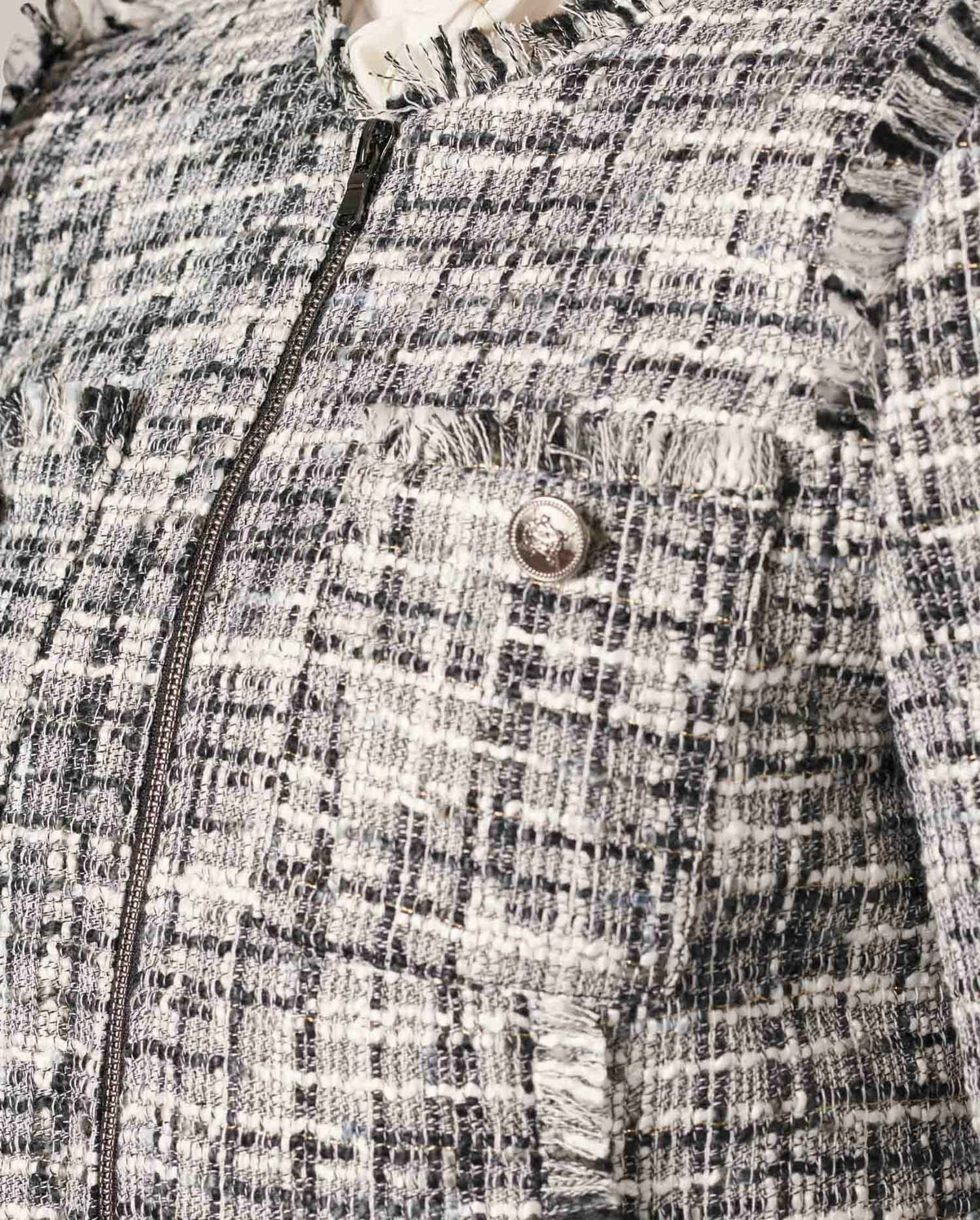 Veste Francoise en twéed - Black & White