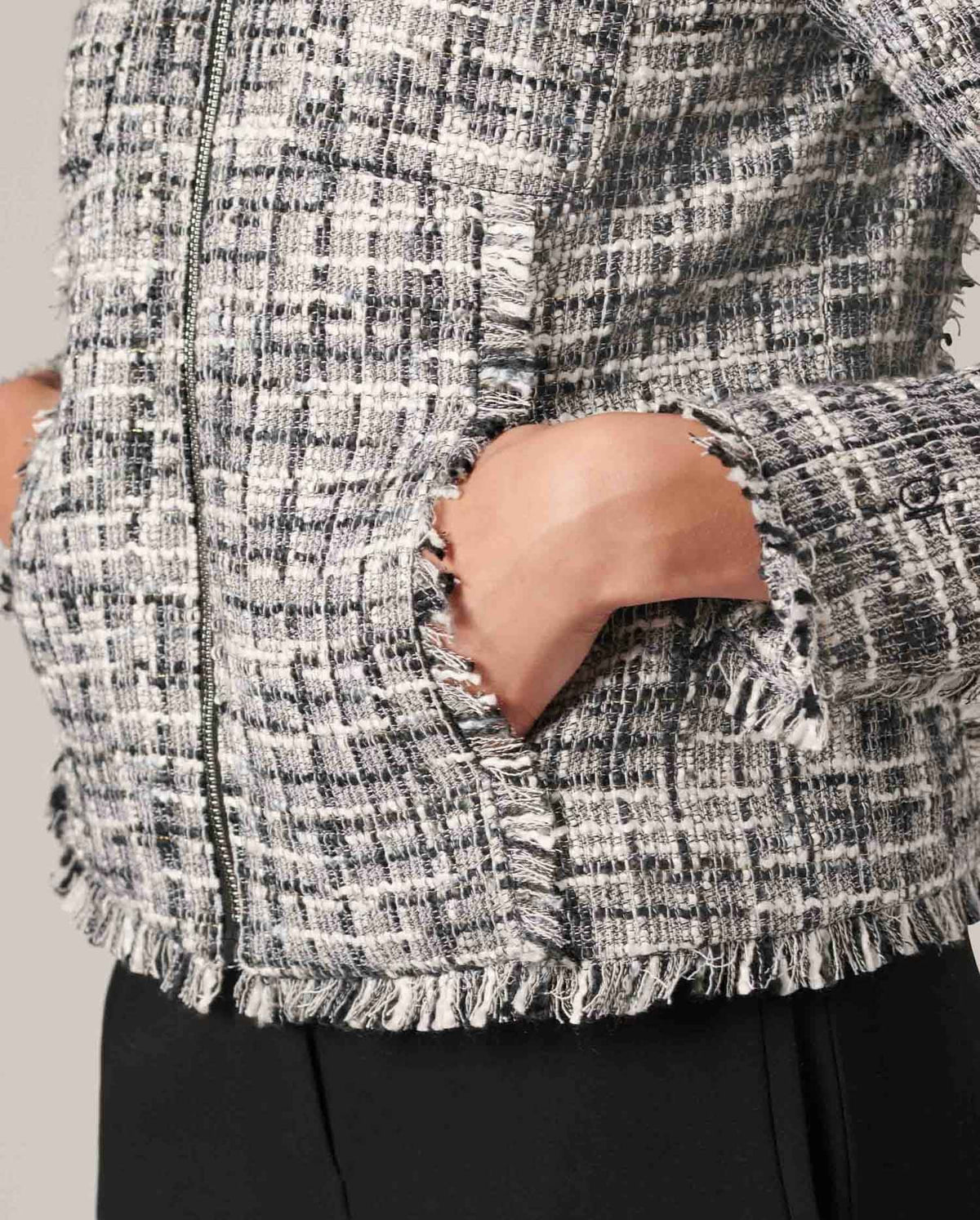 Veste Francoise en twéed - Black & White