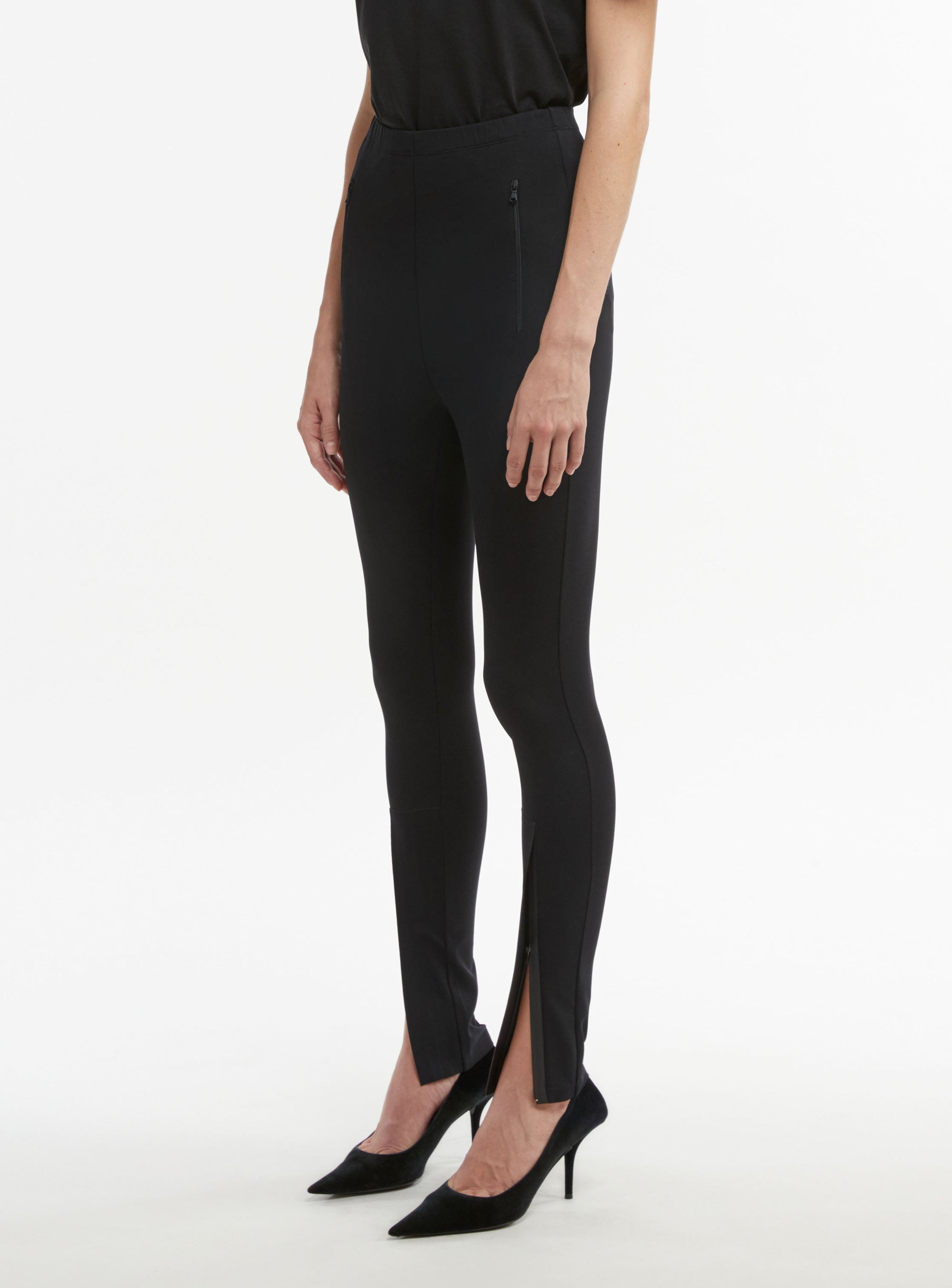 Front Zip Legging - Black