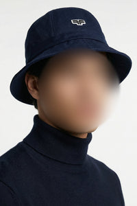 Cotton logo beanie - Navy