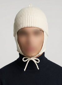 Wool balaclava chapka - Ecru