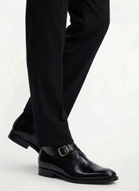 Buckle leather boots - Black