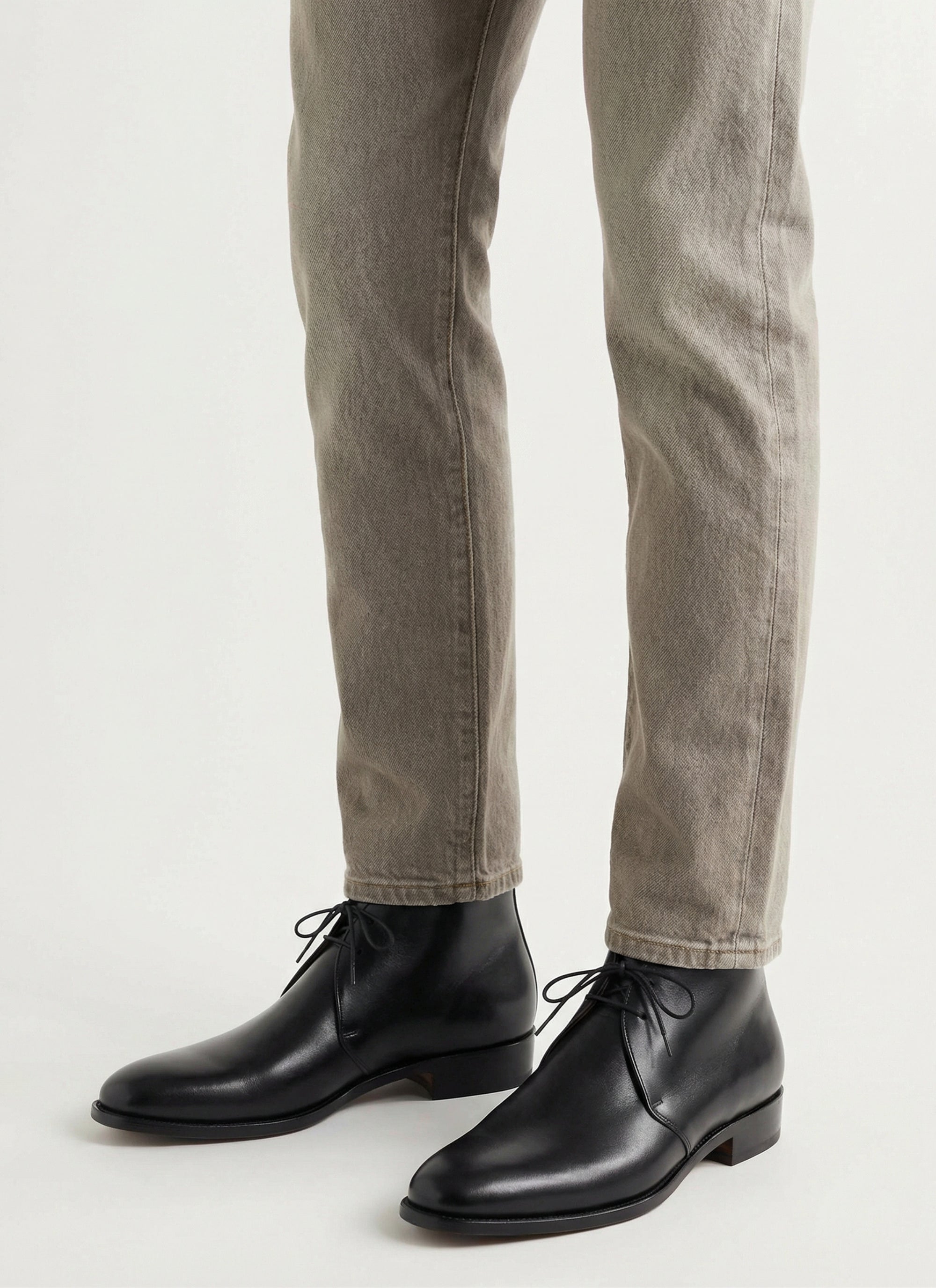 Bottines à lacets en cuir - Noir