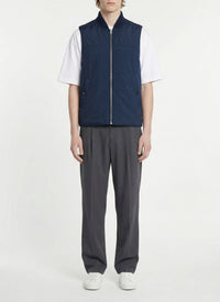 Sleeveless zip down jacket - Navy