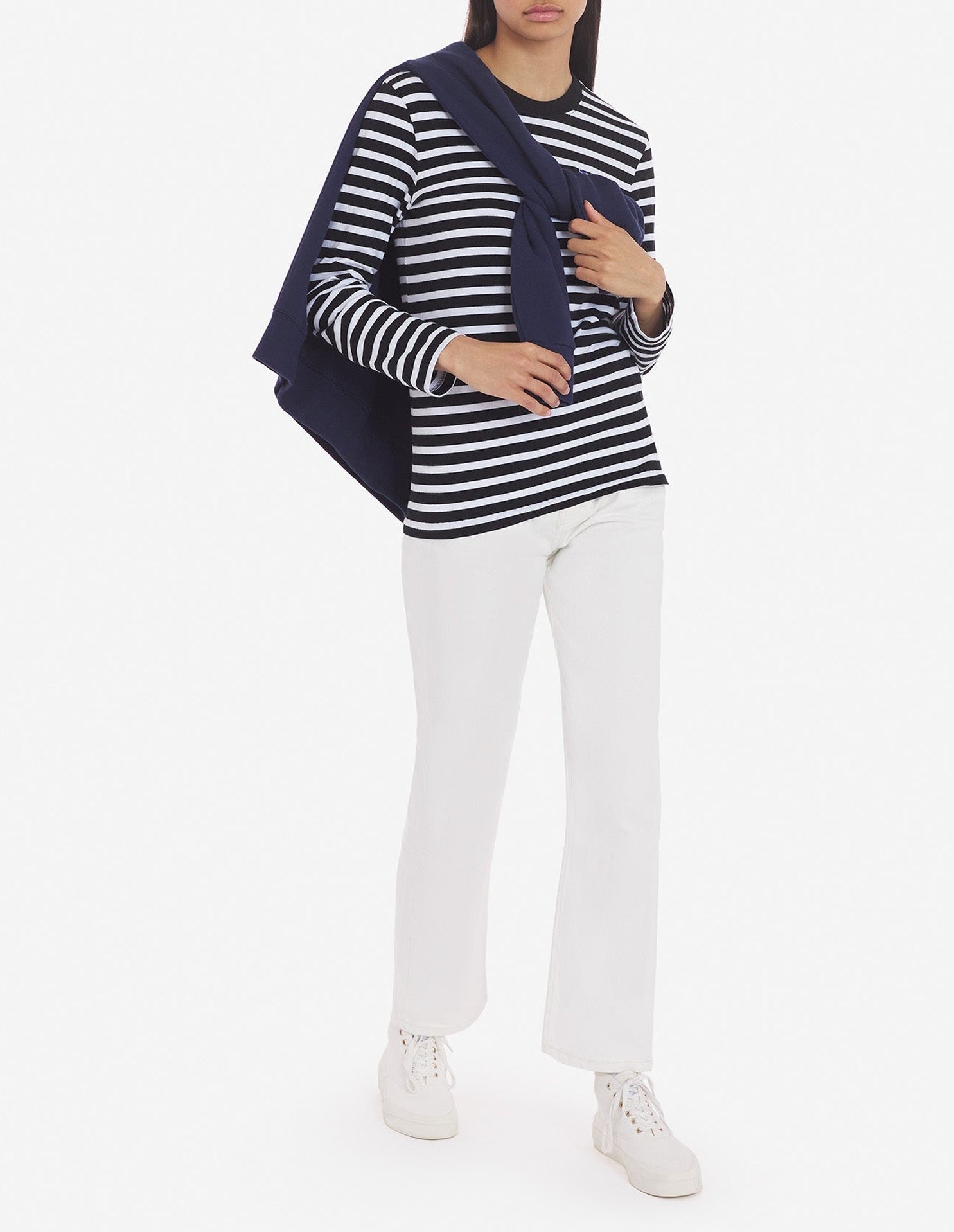 T-shirt marinière à manches longues - Black Stripes