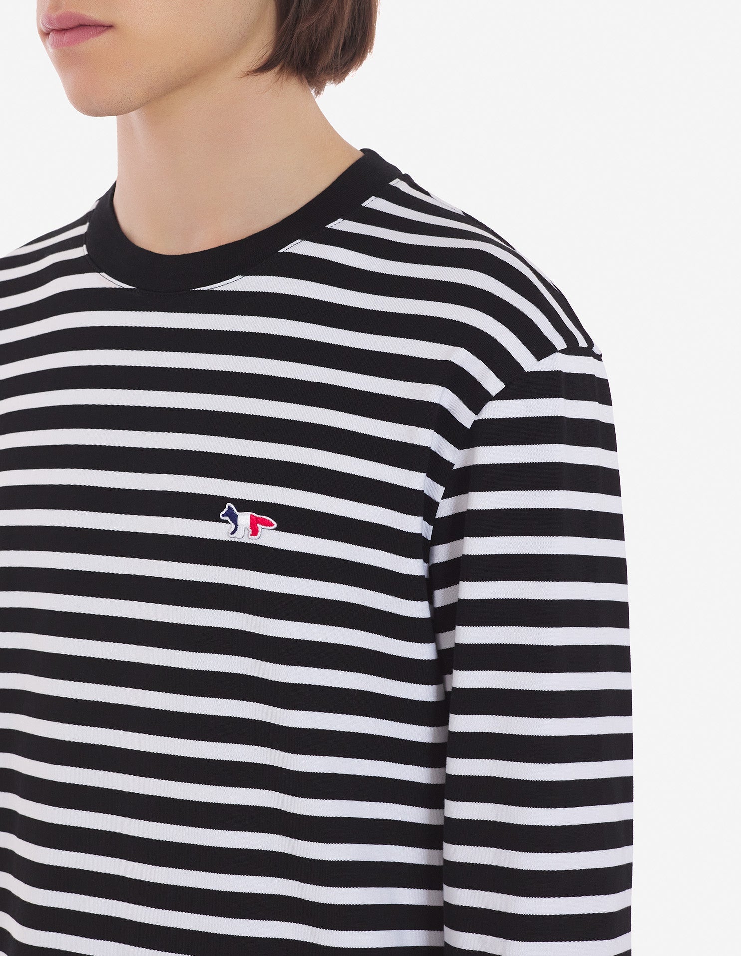 T-shirt marinière à manches longues - Black Stripes