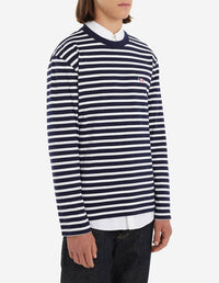 T-shirt marinière à manches longues - Navy White