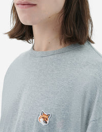 T-shirt Fox Head à manches longues avec écusson - Grey Melange