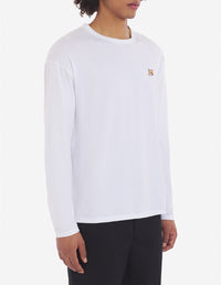 T-shirt Fox Head à manches longues avec écusson - White