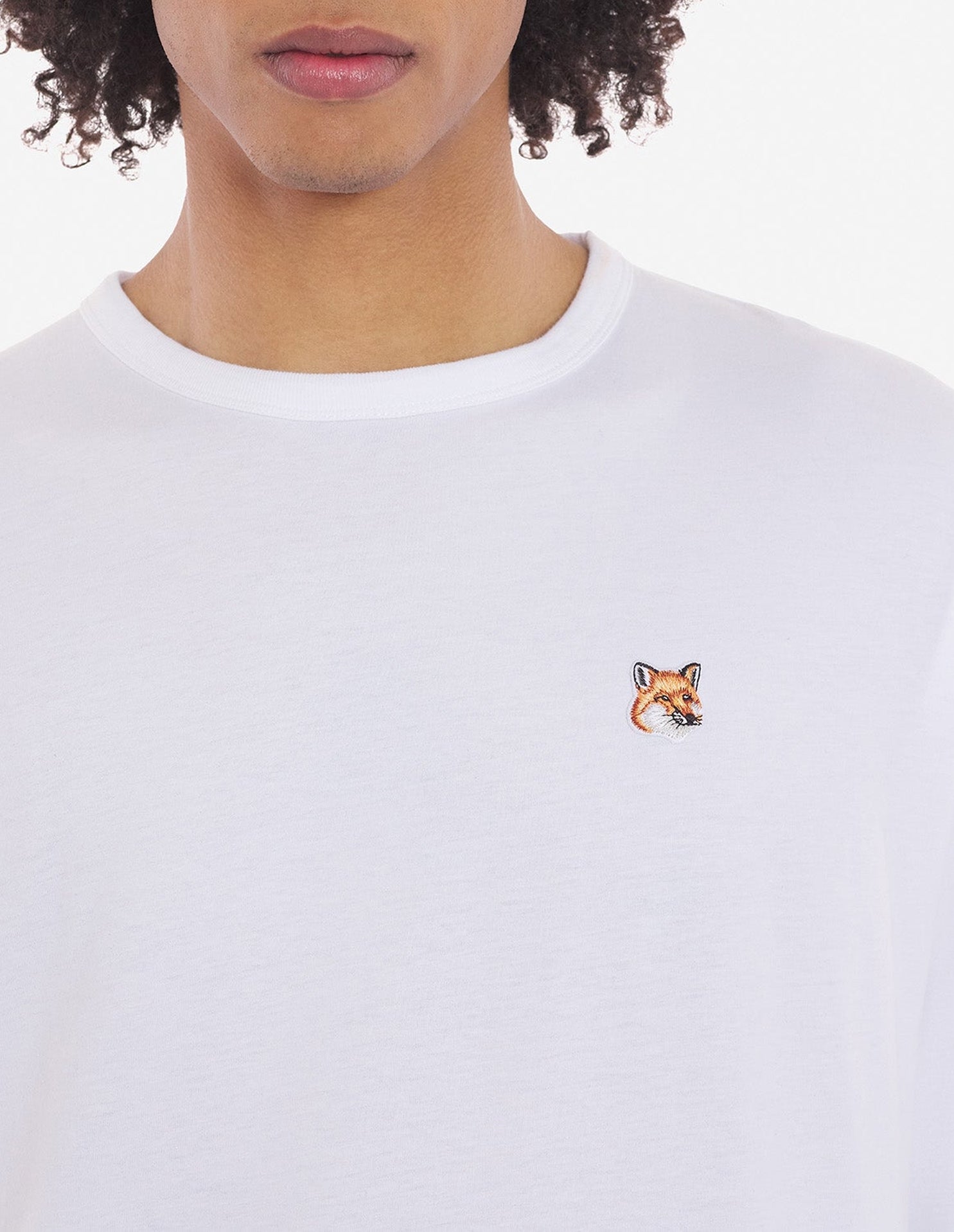 T-shirt Fox Head à manches longues avec écusson - White