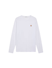 T-shirt Fox Head à manches longues avec écusson - White