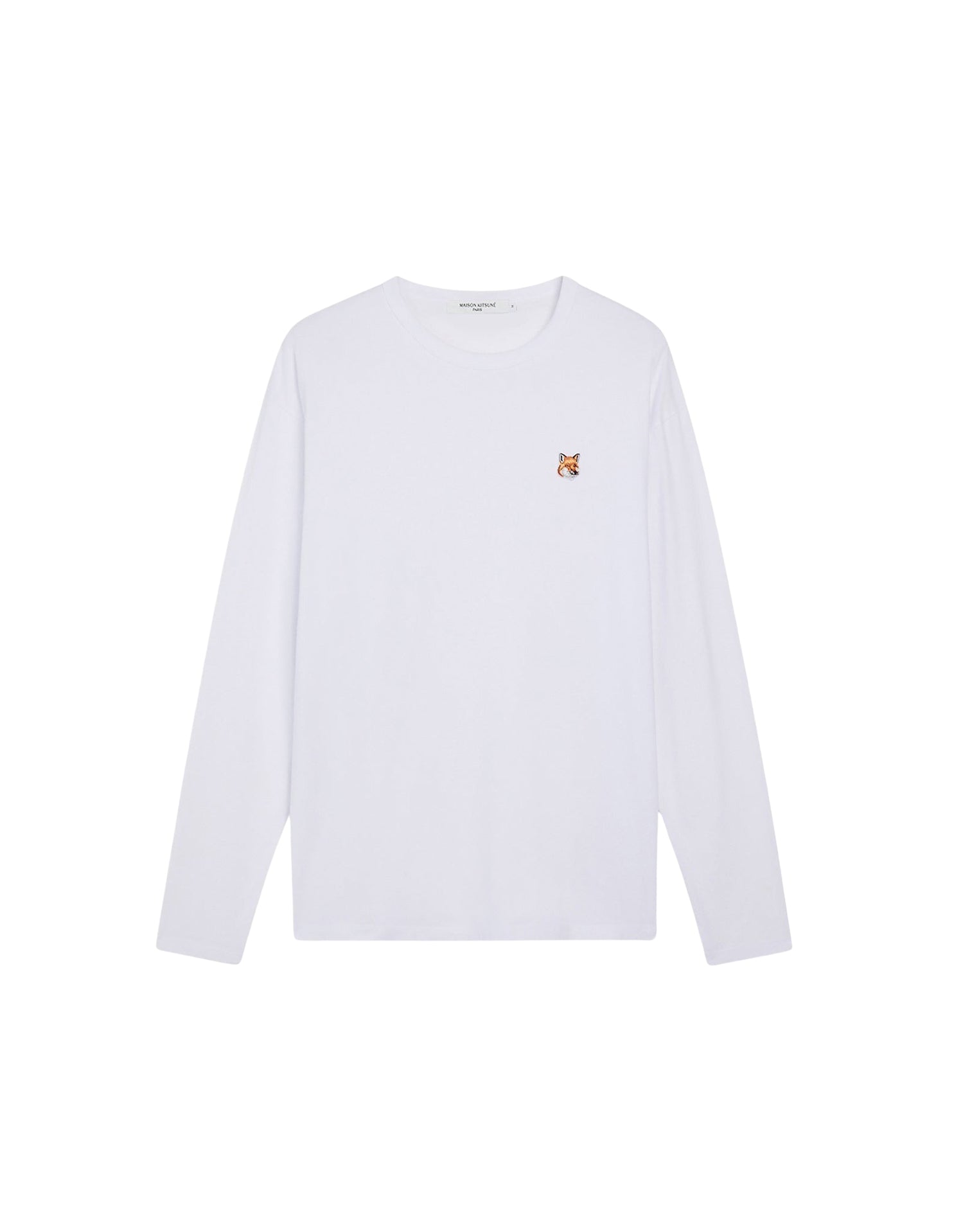 T-shirt Fox Head à manches longues avec écusson - White
