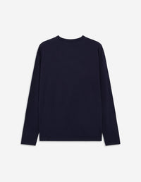 T-shirt Fox Head à manches longues avec écusson - Navy