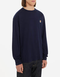 T-shirt Fox Head à manches longues avec écusson - Navy