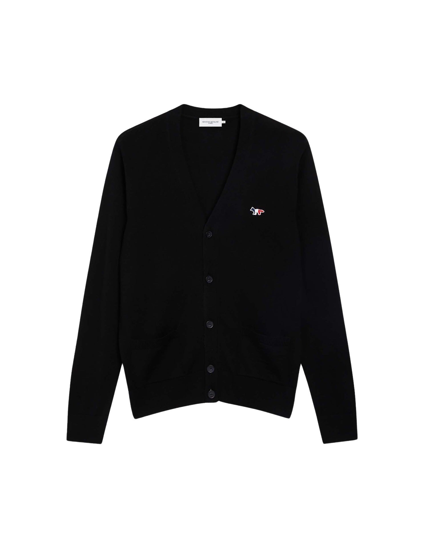 Cardigan with wool crest - Black