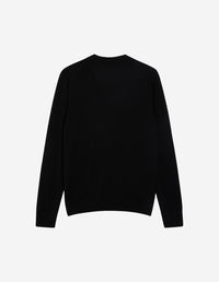Cardigan with wool crest - Black