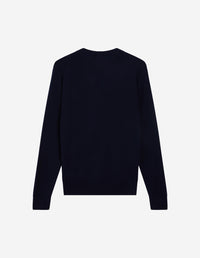 Cardigan with wool crest - Navy