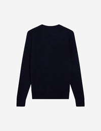 Cardigan avec écusson en laine - Navy